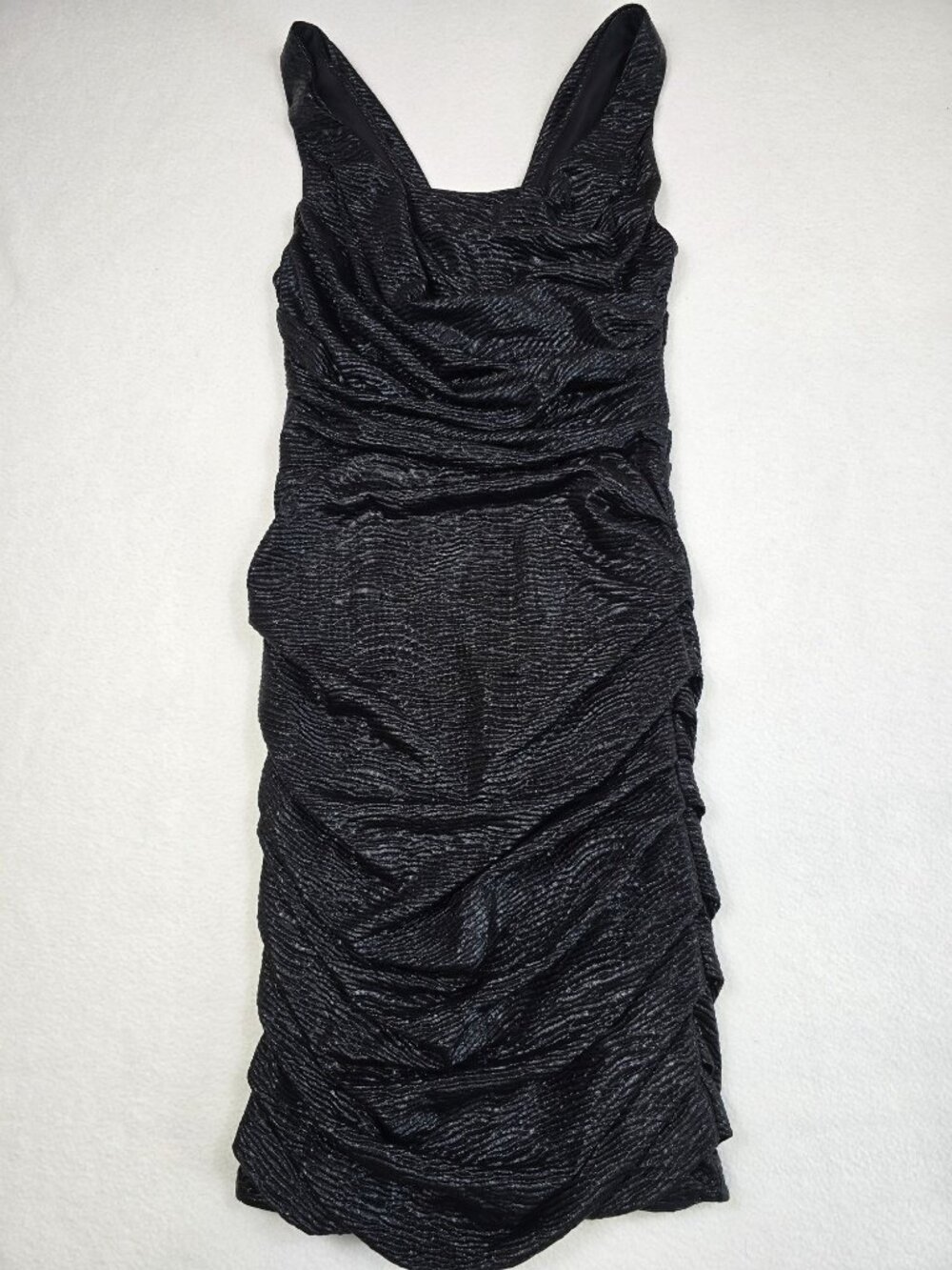 Express Size 0 Black Textured Ruched Dress Little Black Dress Cocktail Party LBD